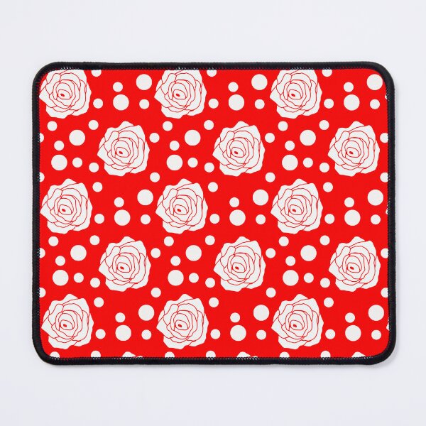 Item preview, Red Polka Dots Circles With Flower Shapes designed and sold by PatternTitan.