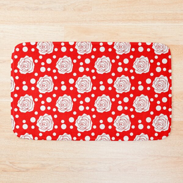 Item preview, Red Polka Dots Circles With Flower Shapes designed and sold by PatternTitan.
