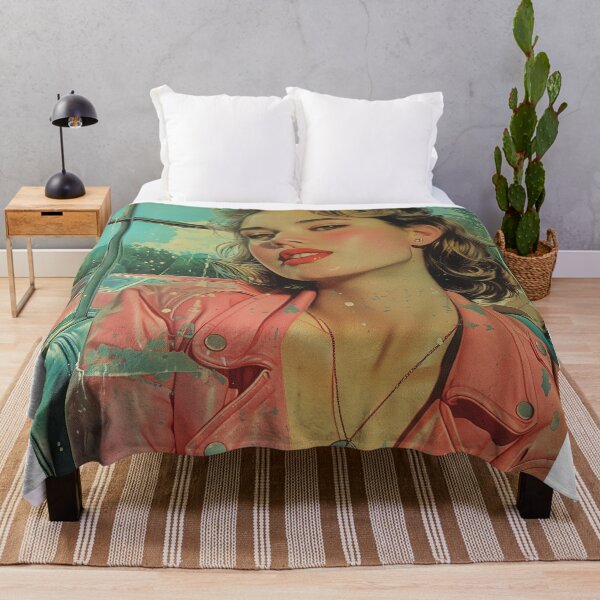 Item preview, Woman Vintage Art Mid Century Diner Artwork For Retro Lovers living Room Wall Decor Vintage Themed Wall Art For Wall Hanging fashion prints designed and sold by 33wolvesdesigns.