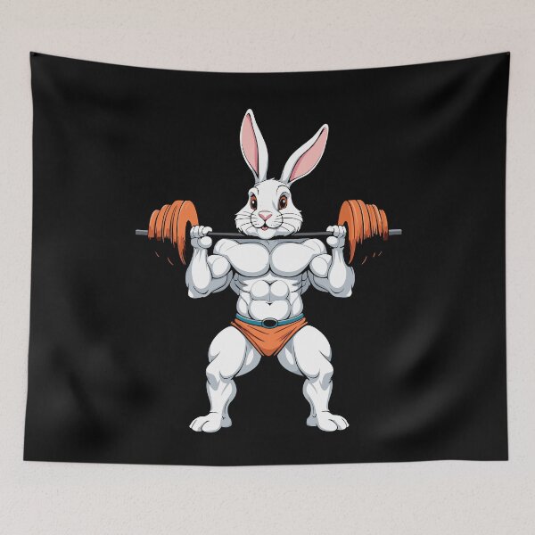 Item preview, Easter Bunny Body Building Animal Funny Workout designed and sold by LuminOrb.