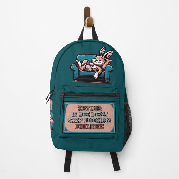 Item preview, Trying is the First Step Towards Failure Lazy Bunny Cartoon designed and sold by CRHPOD20.
