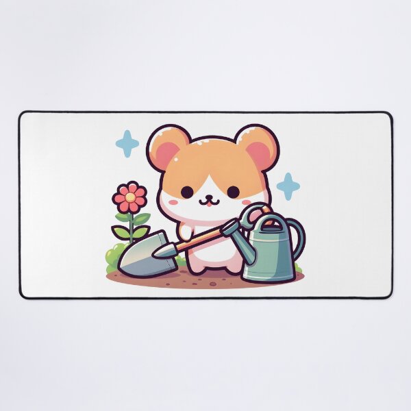 Item preview, Kawaii Hamster With Shovel And Watering Can designed and sold by CanvasCutie.