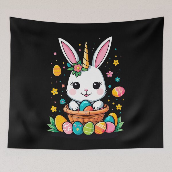 Item preview, Funny unicorn Easter bunny. Cute Easter unicorn designed and sold by LuminOrb.