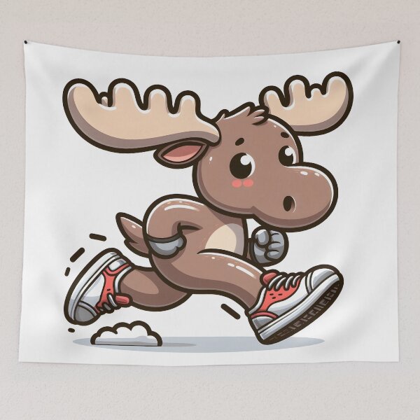 Item preview, Kawaii Moose With Sneakers designed and sold by CanvasCutie.