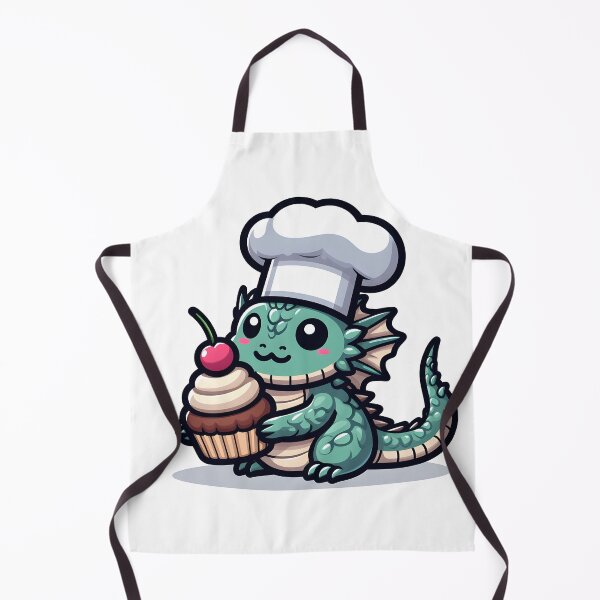 Item preview, Kawaii Bashful Basilisk With A Chef'S Hat designed and sold by CanvasCutie.