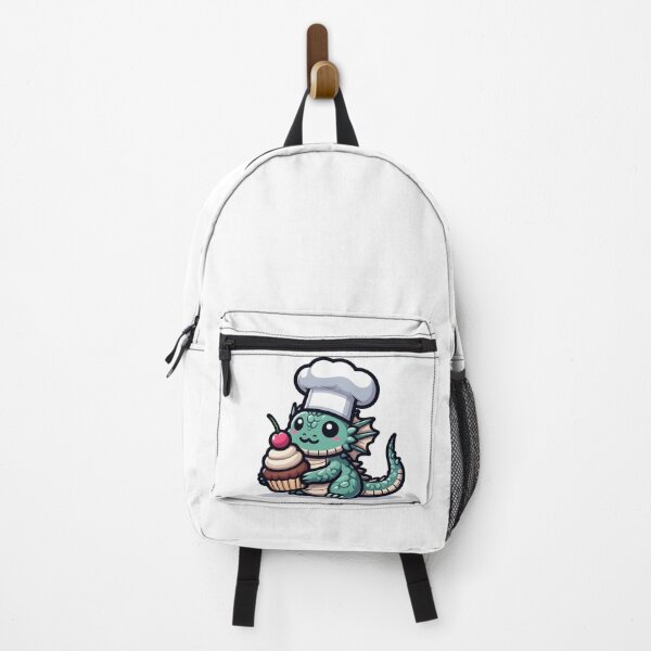 Item preview, Kawaii Bashful Basilisk With A Chef'S Hat designed and sold by CanvasCutie.