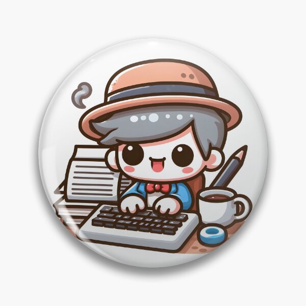 Item preview, Kawaii Writer With Coffee Mug designed and sold by CanvasCutie.