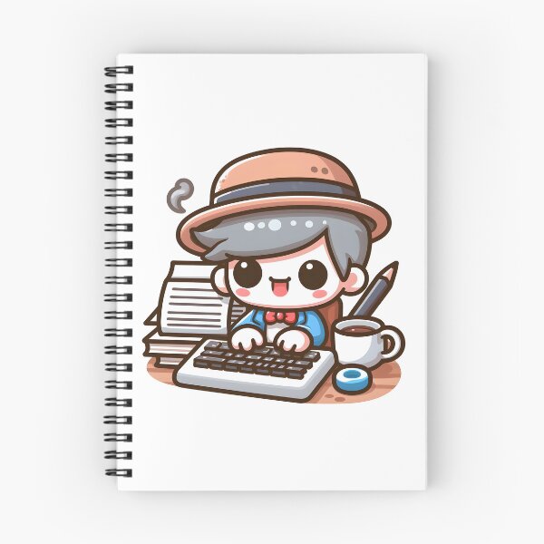 Item preview, Kawaii Writer With Coffee Mug designed and sold by CanvasCutie.