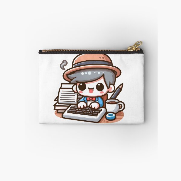 Item preview, Kawaii Writer With Coffee Mug designed and sold by CanvasCutie.
