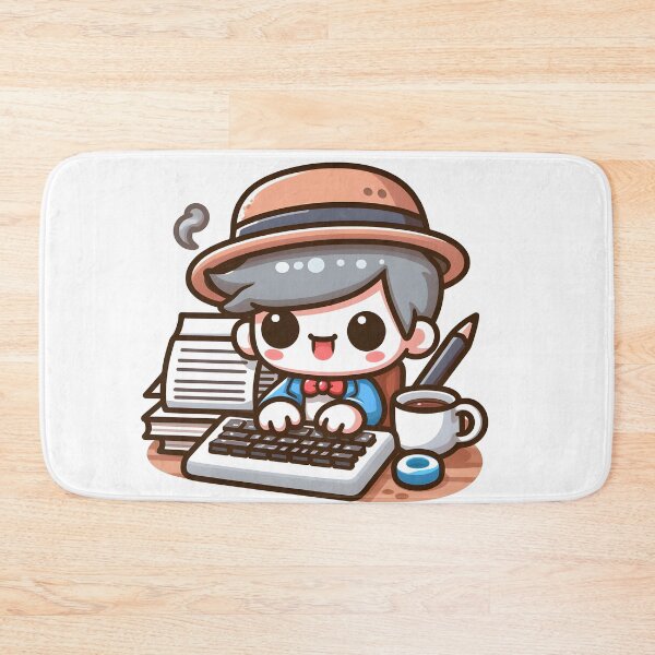 Item preview, Kawaii Writer With Coffee Mug designed and sold by CanvasCutie.