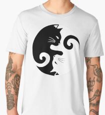 Ying Yang Cats - Black & White Men's Premium T-Shirt