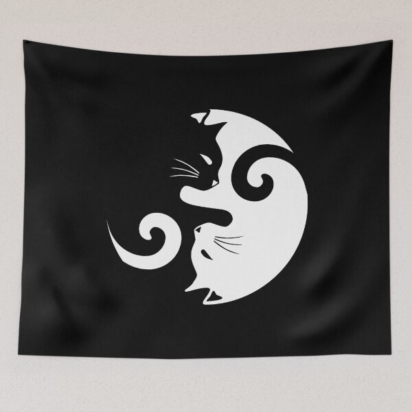 Item preview, Ying Yang Cats - Black & White designed and sold by MellowGroove.
