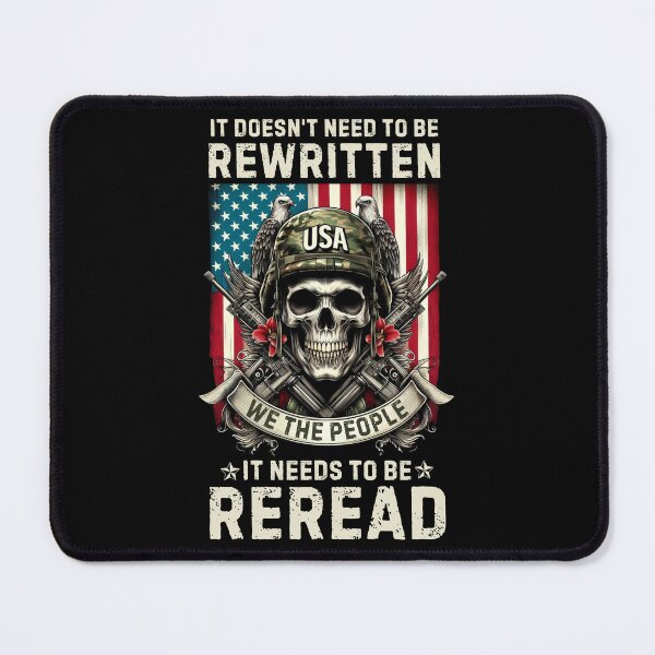 Item preview, It Doesn't Need To Be Rewritten It Needs To Be Reread American Constitution 1776 Vintage USA Flag We The People designed and sold by MotivaChic.