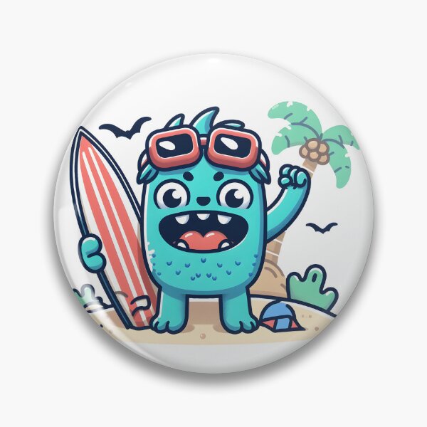 Item preview, Kawaii Monster: Surfboard designed and sold by CanvasCutie.