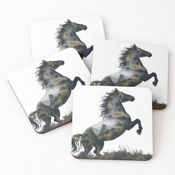 Item preview, Horse silhouette overlaid with nature designed and sold by TaevasDesign.