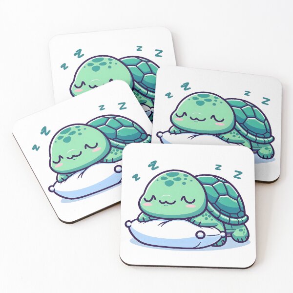 Item preview, Kawaii Turtle With Pillow designed and sold by CanvasCutie.
