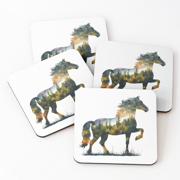 Item preview, Horse silhouette overlaid with nature designed and sold by TaevasDesign.