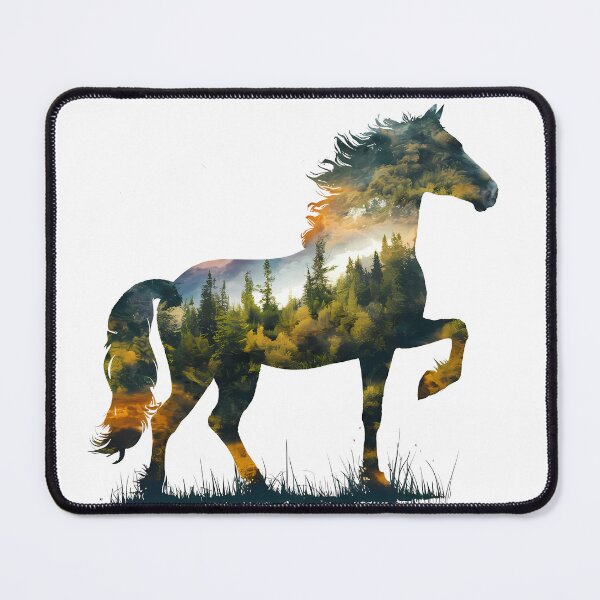 Item preview, Horse silhouette overlaid with nature designed and sold by TaevasDesign.
