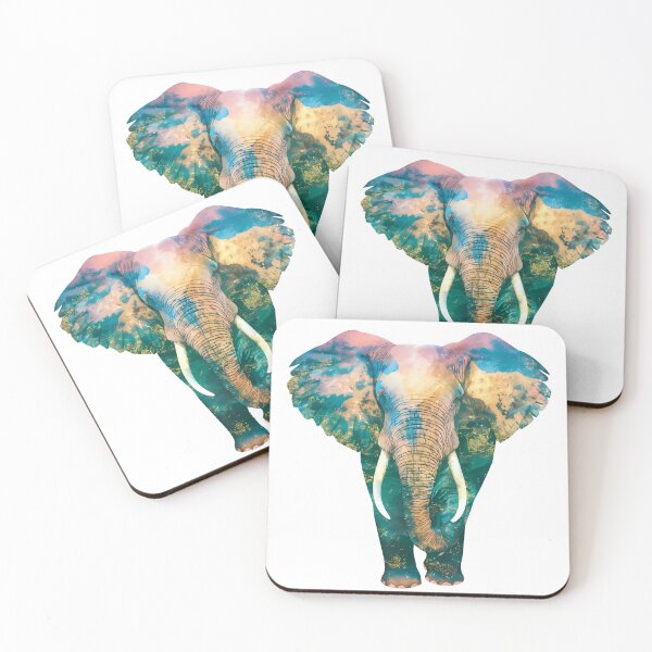 Item preview, Elephant silhouette overlaid with nature designed and sold by TaevasDesign.