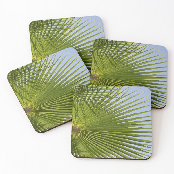 Item preview, Green palm leaf and blue sky, beach season designed and sold by Adriana Mueller.