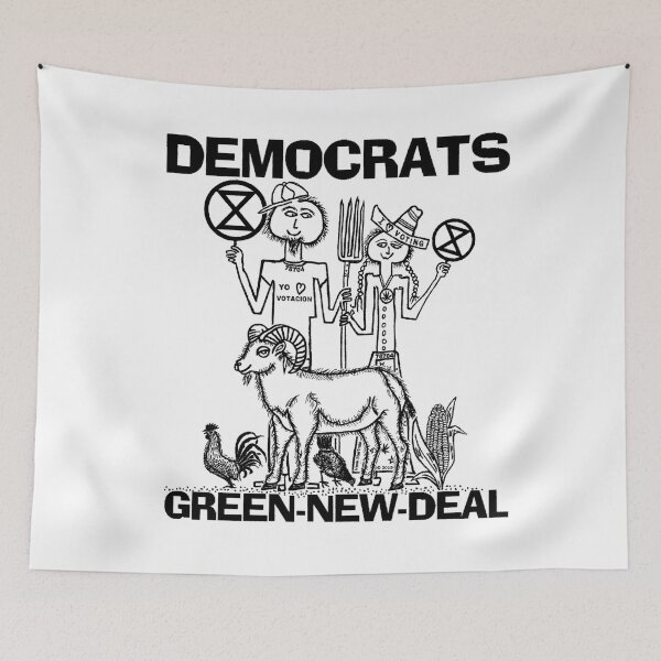 Item preview, DEMOCRATS ~ GREEN-NEW-DEAL ~ RANCH MAN-WOMAN ~ SHEEP ~ HOUR-GLASS ~ (V-6-73) designed and sold by RodeoMalibu.