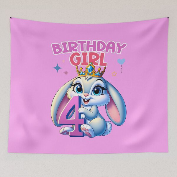 Item preview, 4th Birthday Party, 4 Years Old, Children, Birthday Girl designed and sold by Infinitee8hirts.
