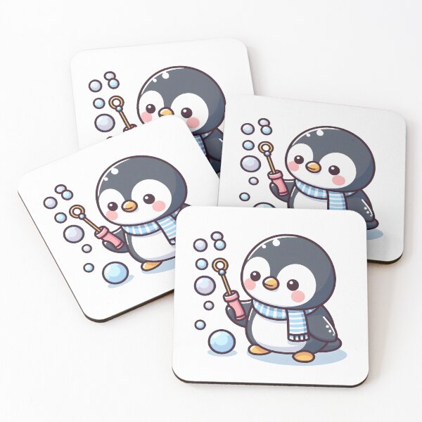 Item preview, Kawaii Penguin With Bubble Wand designed and sold by CanvasCutie.