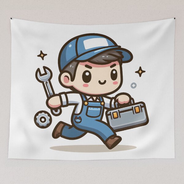 Item preview, Kawaii Mechanic: Carrying A Toolbox designed and sold by CanvasCutie.