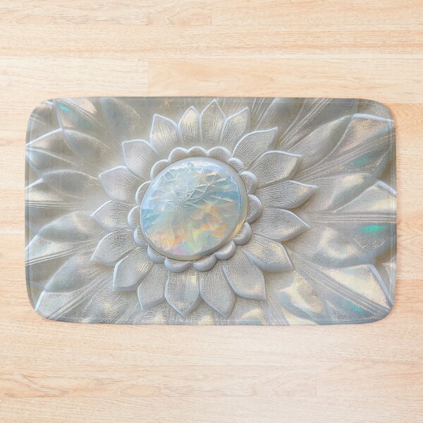 Item preview, Mandala white satin flower in 3D and its opal designed and sold by Fantasyplus.