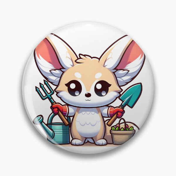Item preview, Kawaii Fennec With Gardening Gloves designed and sold by CanvasCutie.