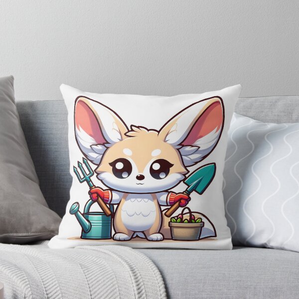 Item preview, Kawaii Fennec With Gardening Gloves designed and sold by CanvasCutie.