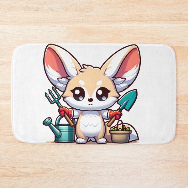 Item preview, Kawaii Fennec With Gardening Gloves designed and sold by CanvasCutie.