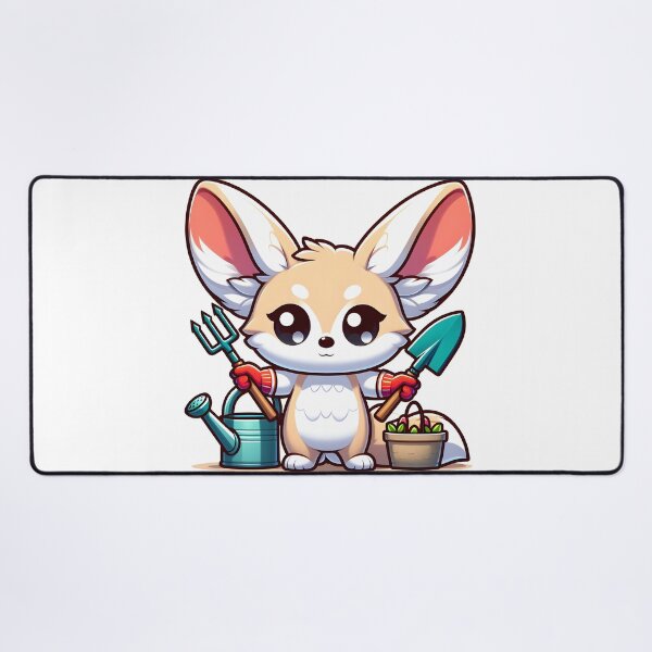 Item preview, Kawaii Fennec With Gardening Gloves designed and sold by CanvasCutie.