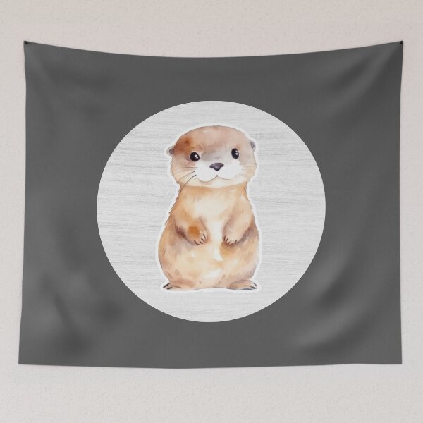 Item preview, Cute Otter Watercolor Drawing designed and sold by LivingColorful.