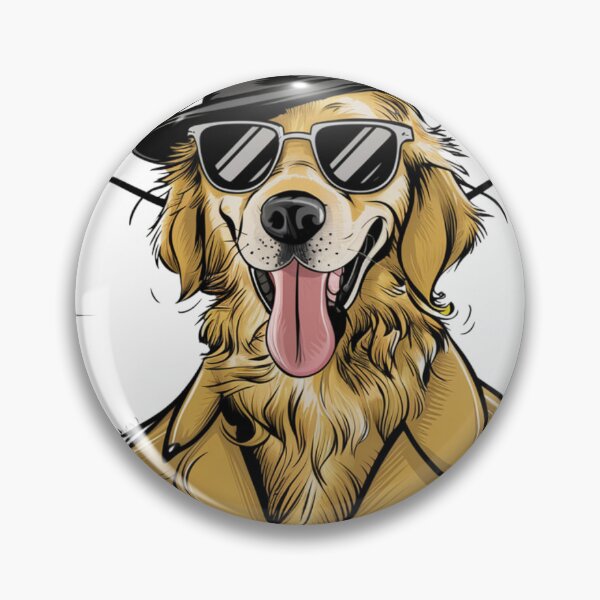 Item preview, Cool Canine: Star of Style - Modern Cartoon Golden Retriever designed and sold by Colorful-Garden.