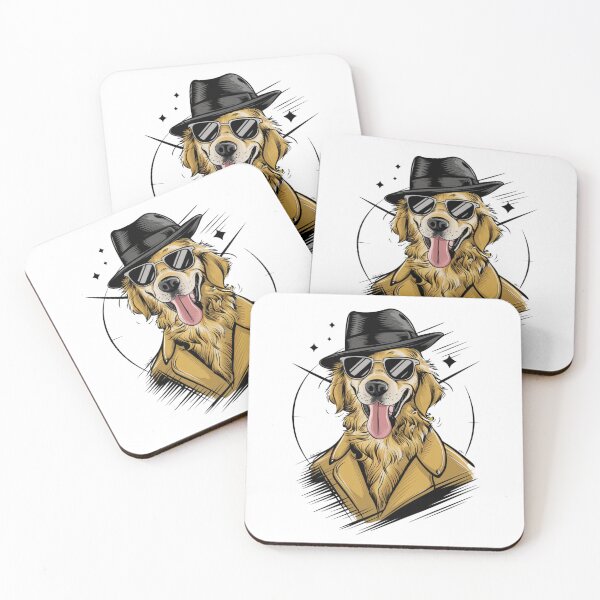 Item preview, Cool Canine: Star of Style - Modern Cartoon Golden Retriever designed and sold by Colorful-Garden.