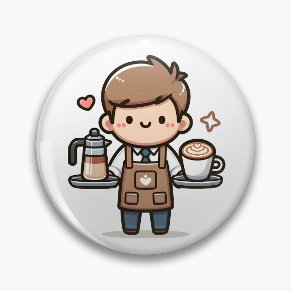 Item preview, Kawaii Barista With A Latte Art Apron designed and sold by CanvasCutie.