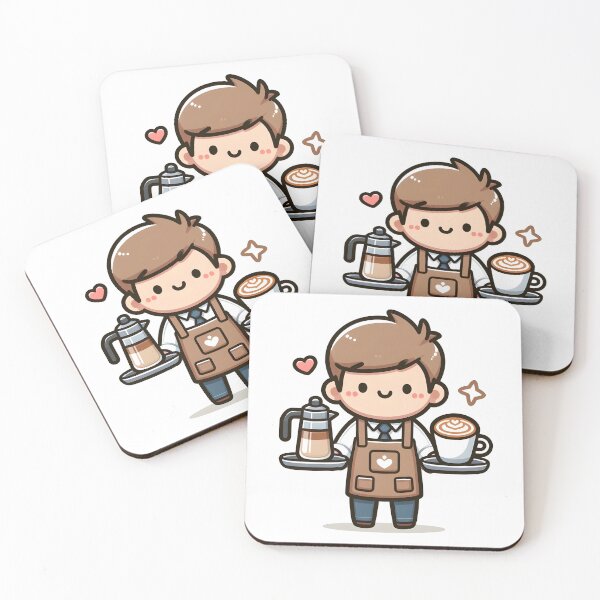Item preview, Kawaii Barista With A Latte Art Apron designed and sold by CanvasCutie.