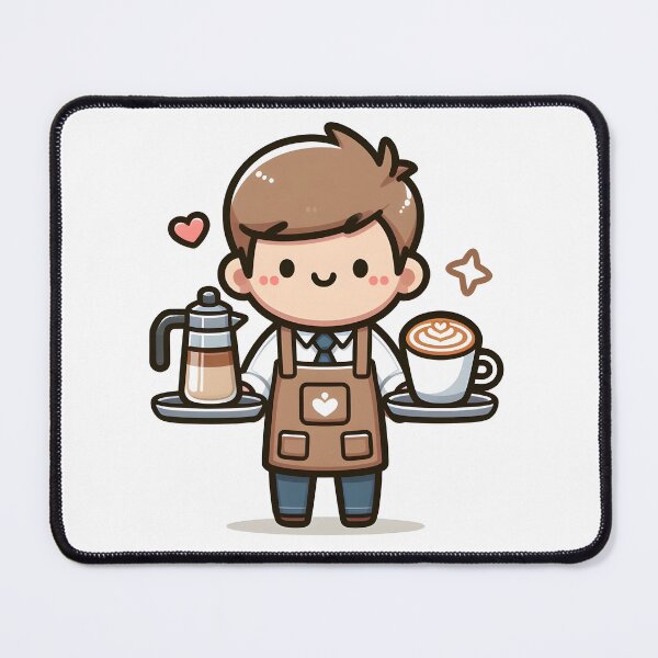 Item preview, Kawaii Barista With A Latte Art Apron designed and sold by CanvasCutie.