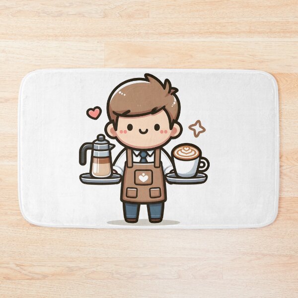 Item preview, Kawaii Barista With A Latte Art Apron designed and sold by CanvasCutie.