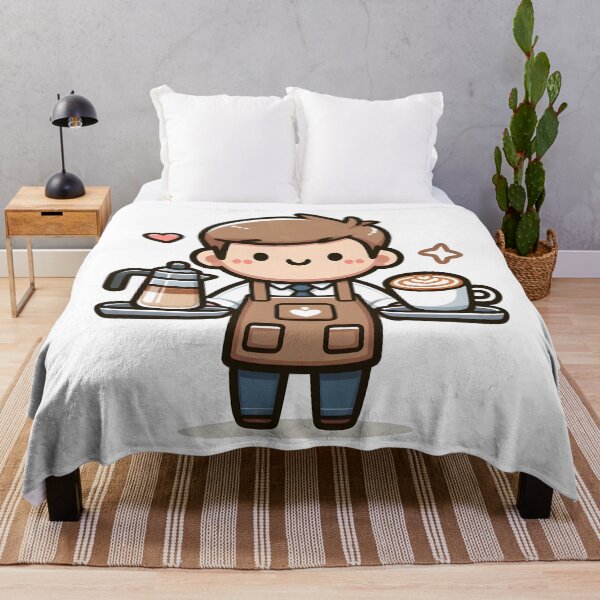 Item preview, Kawaii Barista With A Latte Art Apron designed and sold by CanvasCutie.