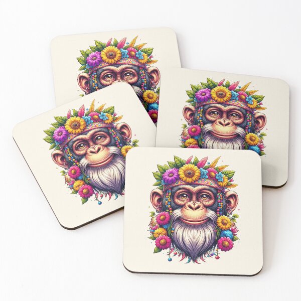 Item preview, Floral Crowned Chimpanzee Majesty designed and sold by FarBeyound.