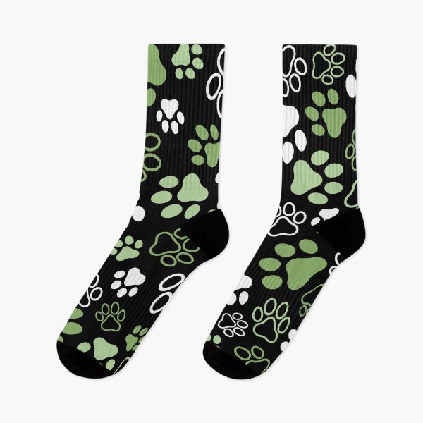 Item preview, Paw Prints Pattern (Green, dark background) designed and sold by CyrielleShop.