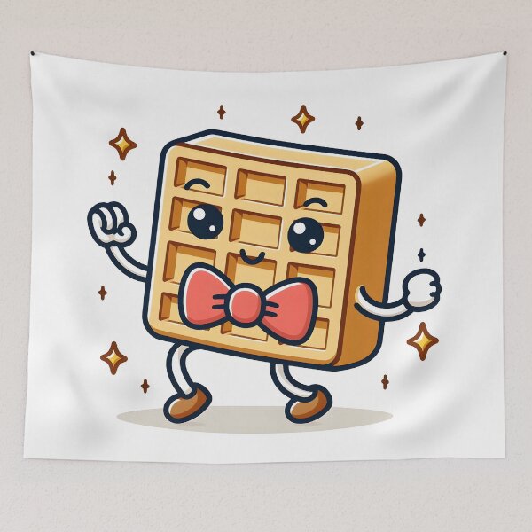 Item preview, Kawaii Waffle With Bowtie designed and sold by CanvasCutie.