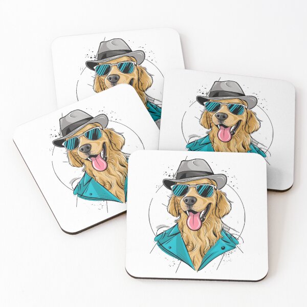 Item preview, Cool Canine: Star of Style - Modern Cartoon Golden Retriever designed and sold by Colorful-Garden.