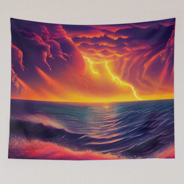 Item preview, Thunderstorm by the sea designed and sold by FlowersColorful.