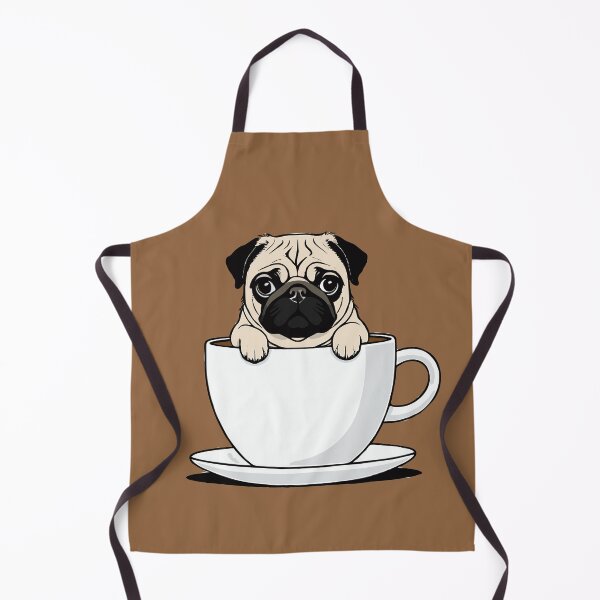 Item preview, A cute pug nestled snugly within a cup of aromatic coffee designed and sold by twisted-dot.