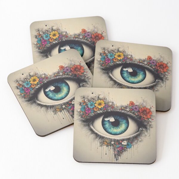 Item preview, BLUE EYE AND FLOWERS ART DESIGN designed and sold by asudesign.