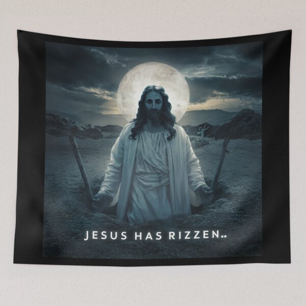 Item preview, "Jesus Has Rizzen" . Funny  Christian Meme designed and sold by Obinne.