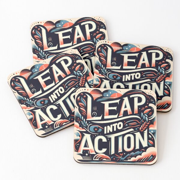 Item preview, Leap into action, typography designed and sold by maxmaj.